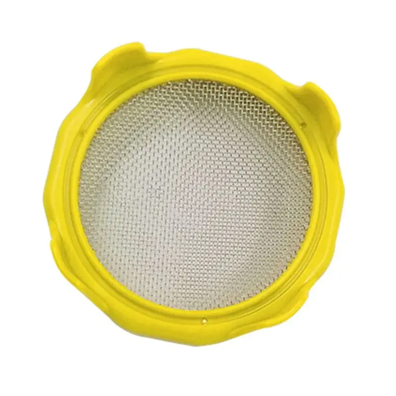 New  Plastic Sprouting Lid with Stainless Steel Screen Mesh Cover for 86mm Wide Mouth Mason Sprout Jars Germination Strainer