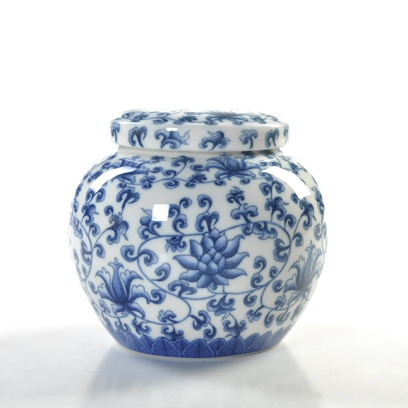 Мини Цзиндэчжэнь синий и белый фарфор чай Caddy китайский чайный набор кунг-фу