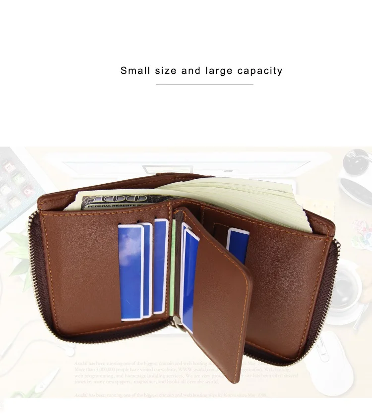 Мини Мужской кошелек на молнии женский короткий с отделением для карт сумка