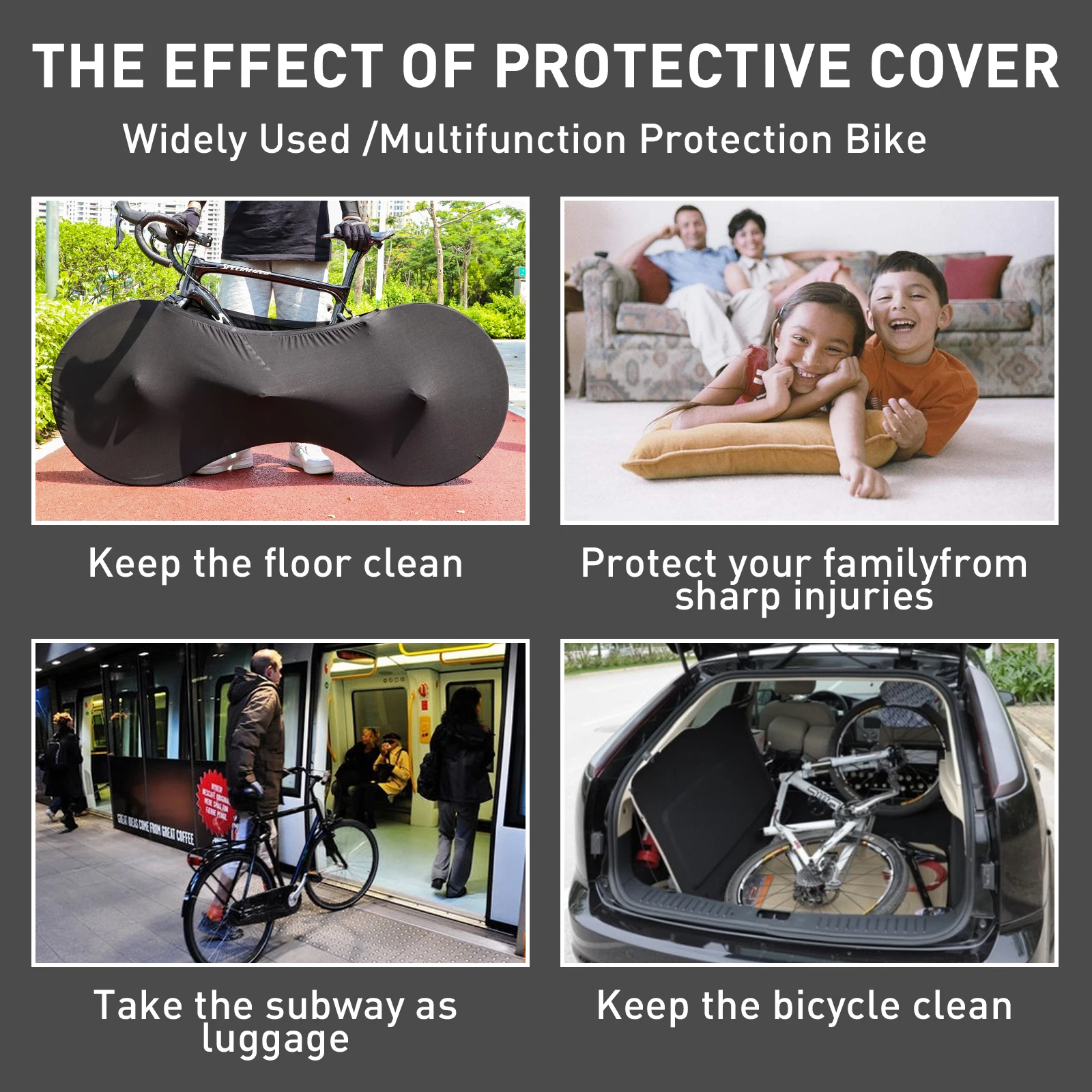 

Bike Protector Cover Bicycle Indoor Portable Fabric Elastic Anti-dust Frame Cover Scratch-proof Storage Bag Bicycle Accessories