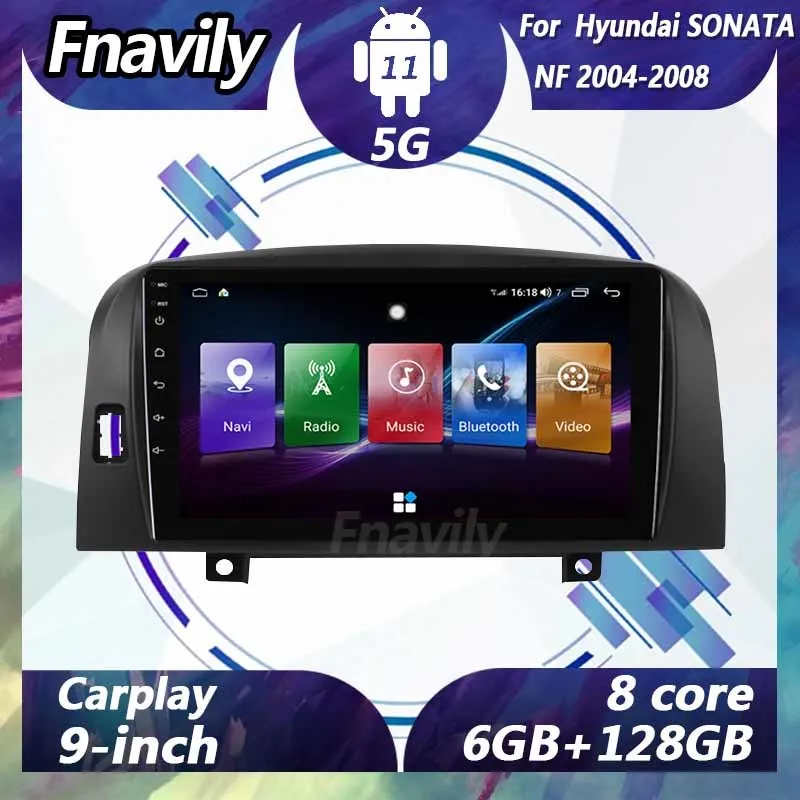 

Fnavily 9" Android 11 car stereos For Hyundai SONATA NF video dvd player car radio audio navigation GPS BT DSP 5G WIFI 2004-2008