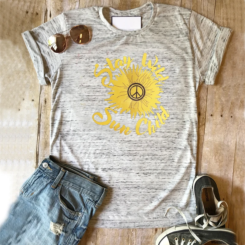 

Tee Vintage Tops Print O-Neck Casual Korean Sunshine Shirts Women Harajuku Tshirt 90S Womens