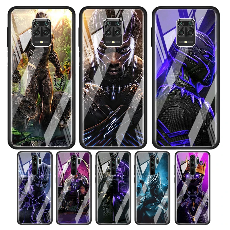 

Marvel Black Panther Tempered Glass Cover For Xiaomi Redmi Note 10 10S 9 9T 9S 8T 8 9A 9C 8A 7 Pro Max Phone Case