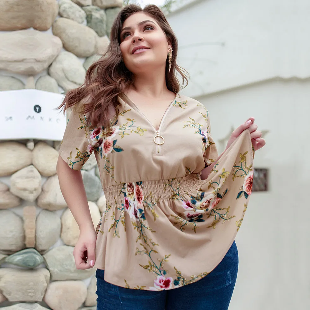 Блузка женская шифоновая с V образным вырезом и коротким рукавом разных цветов| |