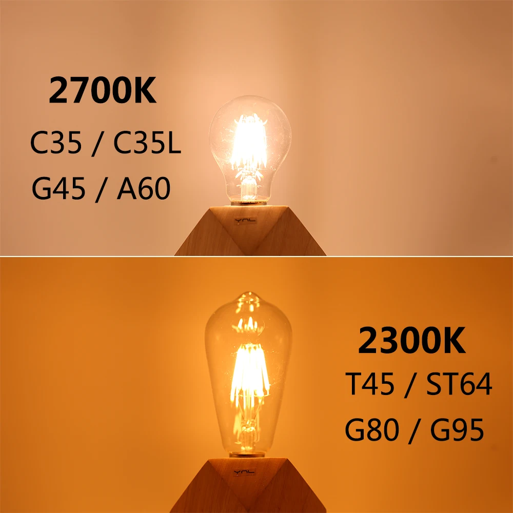 Светодиодный лампочка Эдисона E27 E14 220V 4W 6W 8W C35 G45 ST64 винтажная лампа Ретро Свеча