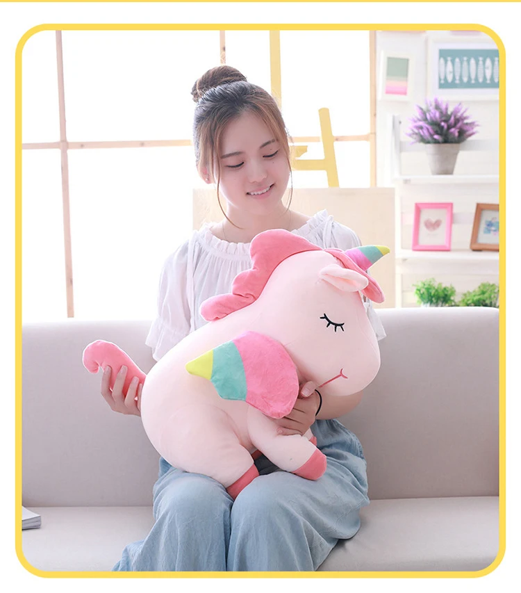 Kawaii Единорог, плюшевая игрушка, мягкая игрушка единорог, мягкие куклы 25-55 см, животные, лошадь, игрушки для детей, девочек, рождественские подарки на день рождения