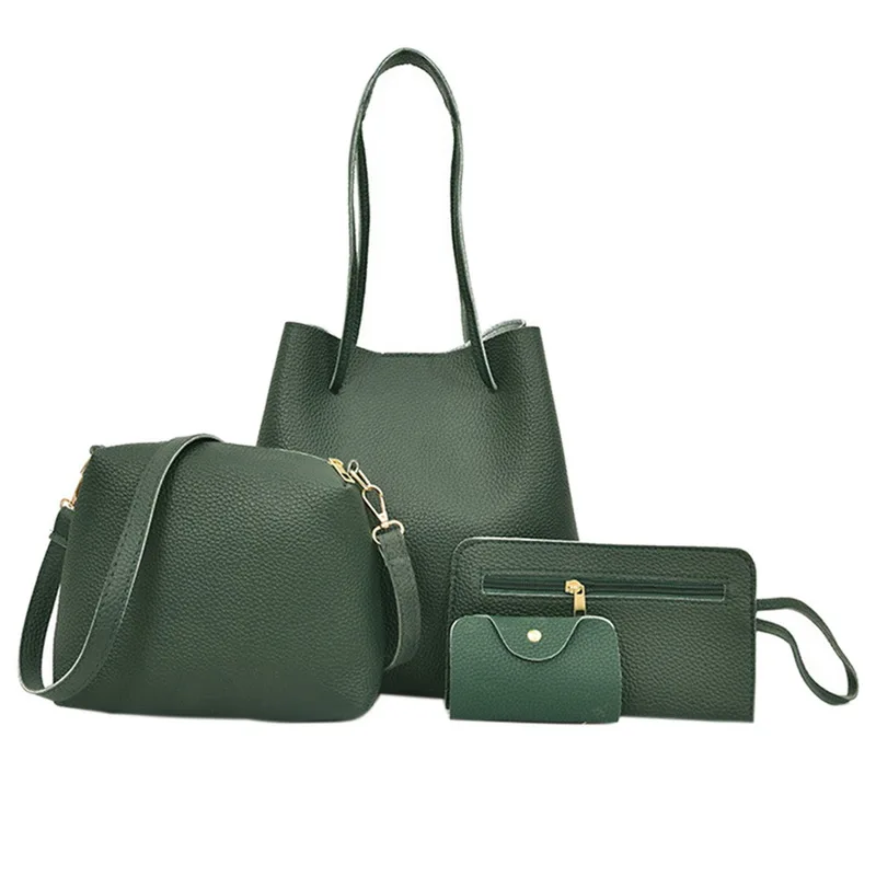 4 шт./компл. сумки для модных женщин на плечо сумка набор кисточек через