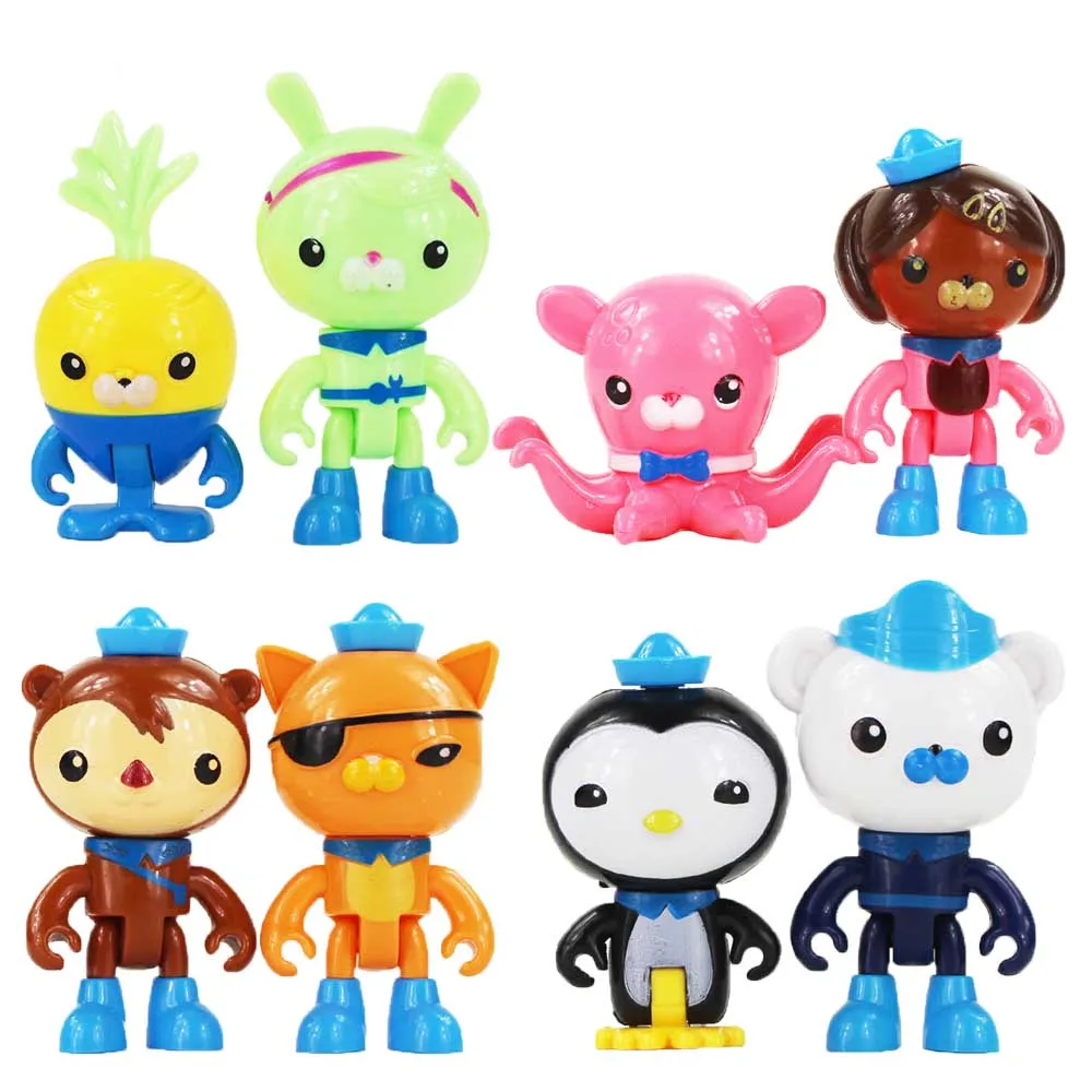 

8Pcs/Set Cartoon Octonauts Figure Toys Captain Barnacles Peso Shellington Dashi Tweak Doll Figurines Model Toy for Kids