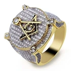 Инкрустированное золотом кольцо с надписью холодная механика, модные популярные мужские универсальные ювелирные изделия (Размер 6  10)