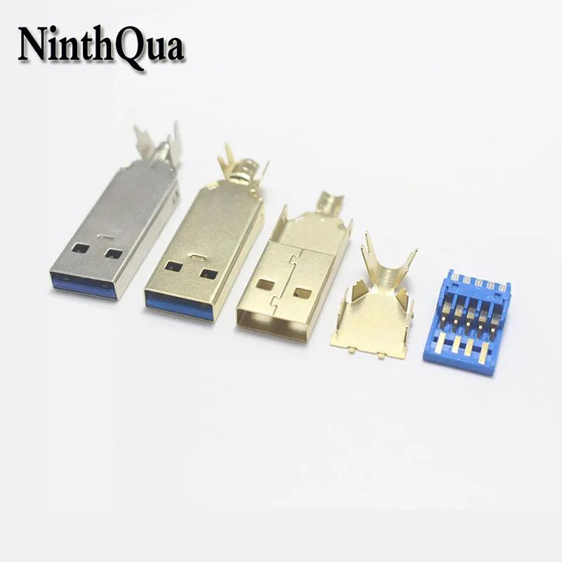 2 набора, синий штекер USB 3,0 3 в 1 для сварки, разъем для зарядки, для самостоятельного ремонта, линия передачи данных, наушники, никелевое золото для Samsung и т. Д.