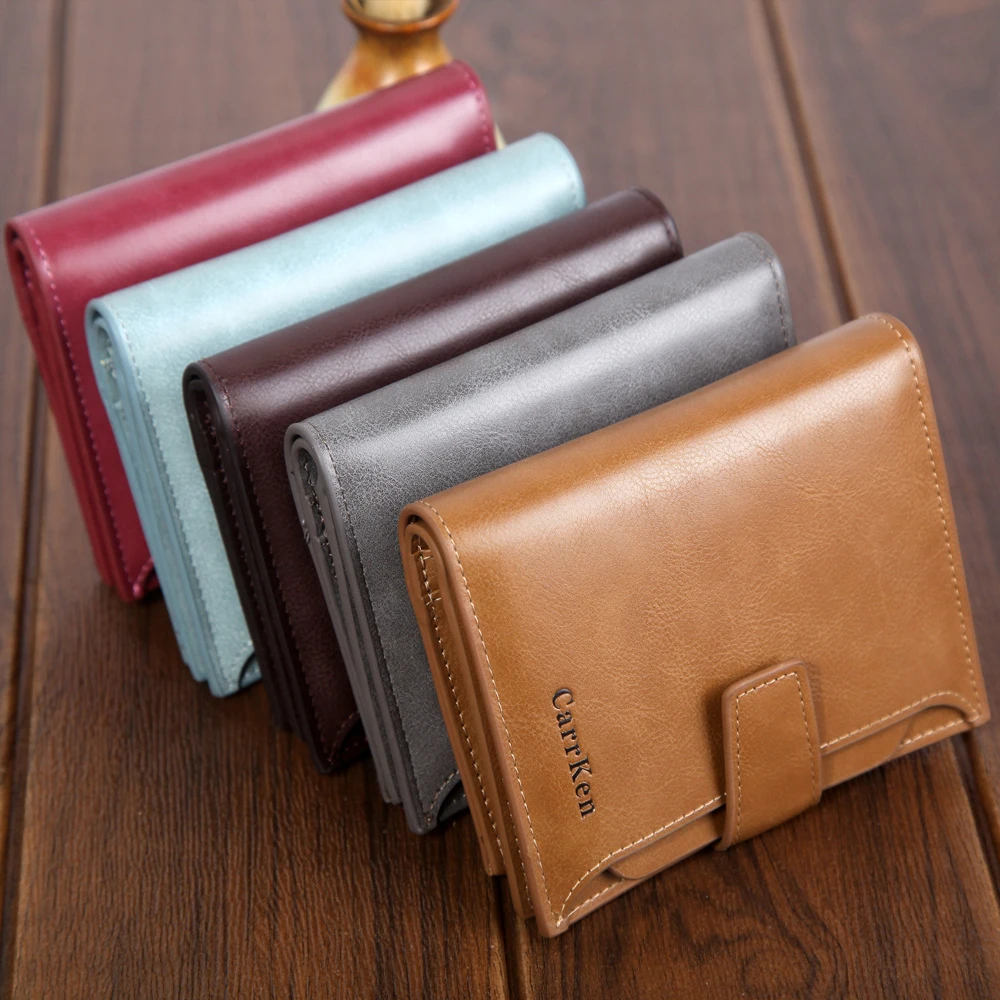 Men Wallets Fashion Short Desigh Zipper Card Holder Men Leather Purse Solid Coin Pocket High Quality Male Purse wallet women