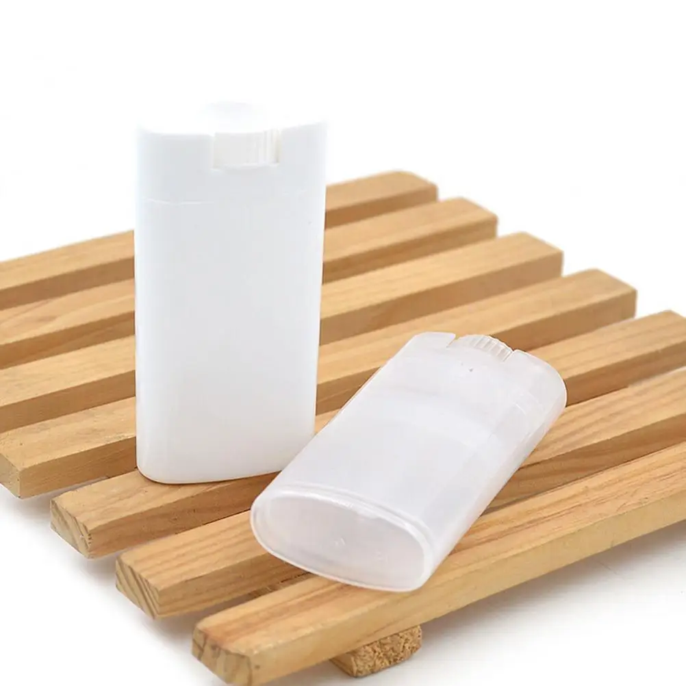 

Lipstick Fashion Cool Lip Tubes Plastic Empty Oval Lip Balm Tubes Deodorant Containers Clear White Colors Women Beauty Tools
