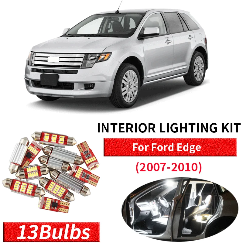 

13Pcs White Canbus led Car interior lights Package Kit for 2007 2008 2009 2010 Ford Edge led interior lights