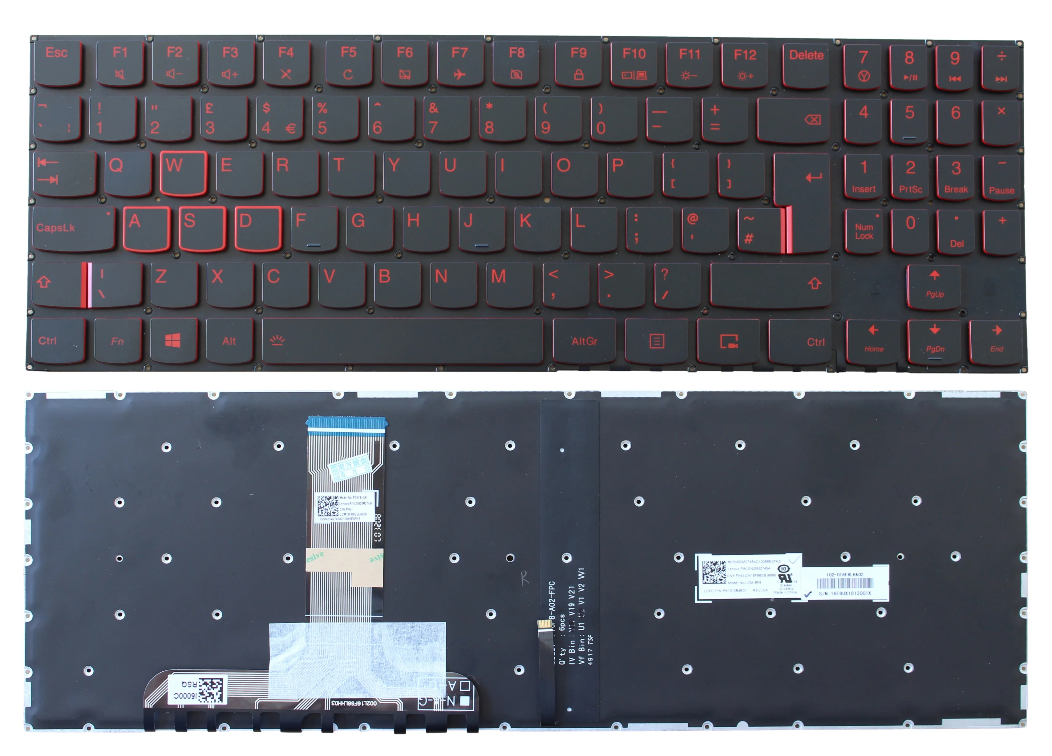 Новая английская клавиатура для ноутбука с красной подсветкой Lenovo Legion R720 Y720-15 Y520