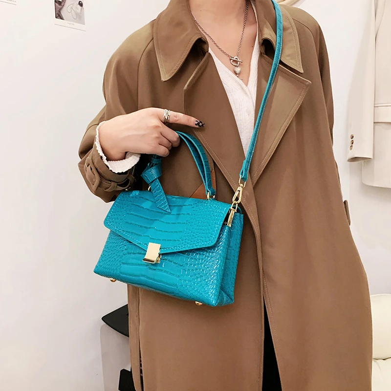 

Vintage Crocodile pattern Tote bag Fashion New Quality PU Leather Women's Designer Handbag High capacity Shoulder Messenger Bag