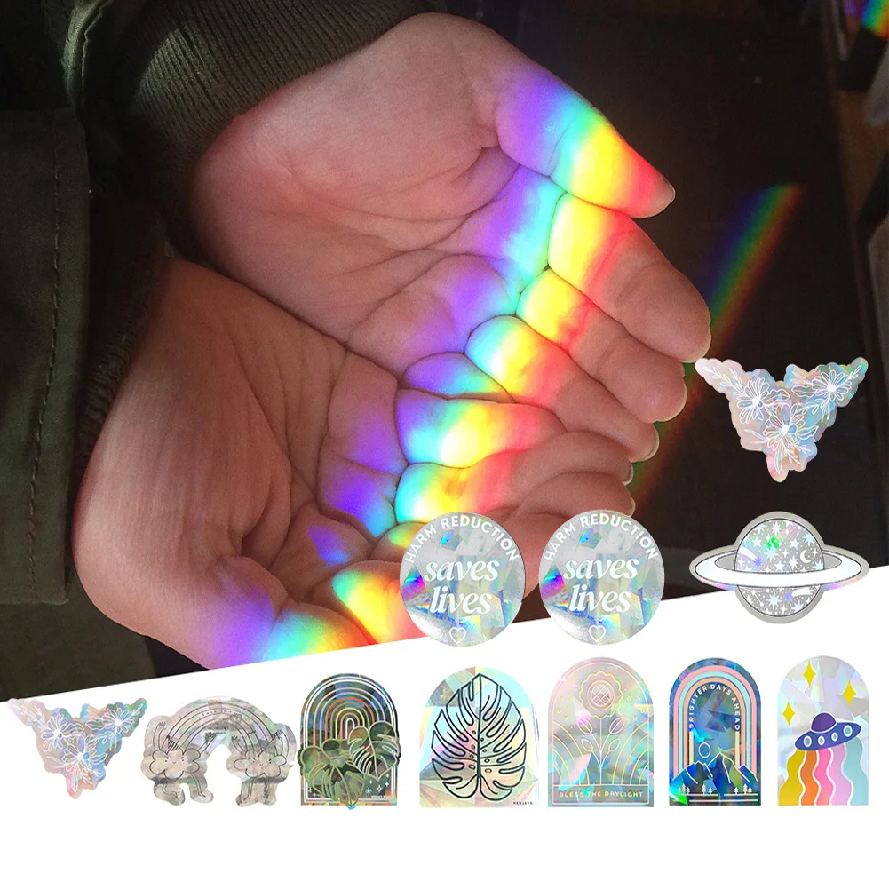 

3D Rainbow Sun Catcher Wall Sticker Window Mirror Reflective Sticker for Home Bedroom Window Glass Motorcycle Decoration Sticker
