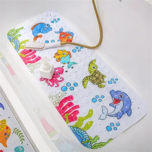 10040cm childrens bathtub mat seabed pattern childrens bath mat printed lengthened pvc bath mat for kids cartoon floor mat free global shipping