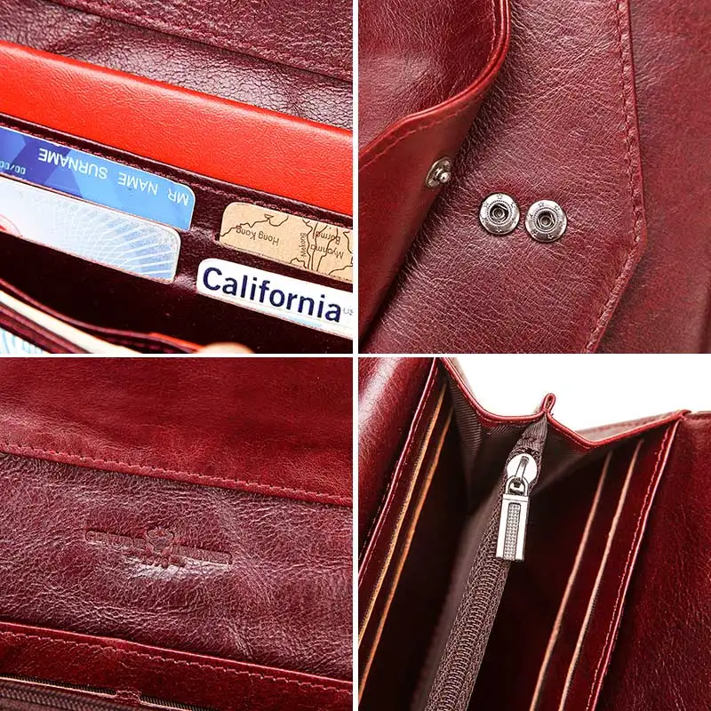 New Rfid Women Leather Wallet Female Coin Purse Hasp Portomonee Clutch Money Bag Lady Handy Card Holder Fashion Long Walet | Багаж и сумки