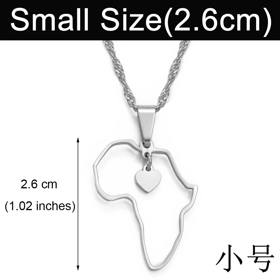 2.6cm pendant Anniyo(два размера) золотой цвет кулон Карта Африки ожерелья для женщин девочек сердце Африканский карты ювелирные изделия талисманы подарки#010421 - Окраска металла: 2.6cm pendant