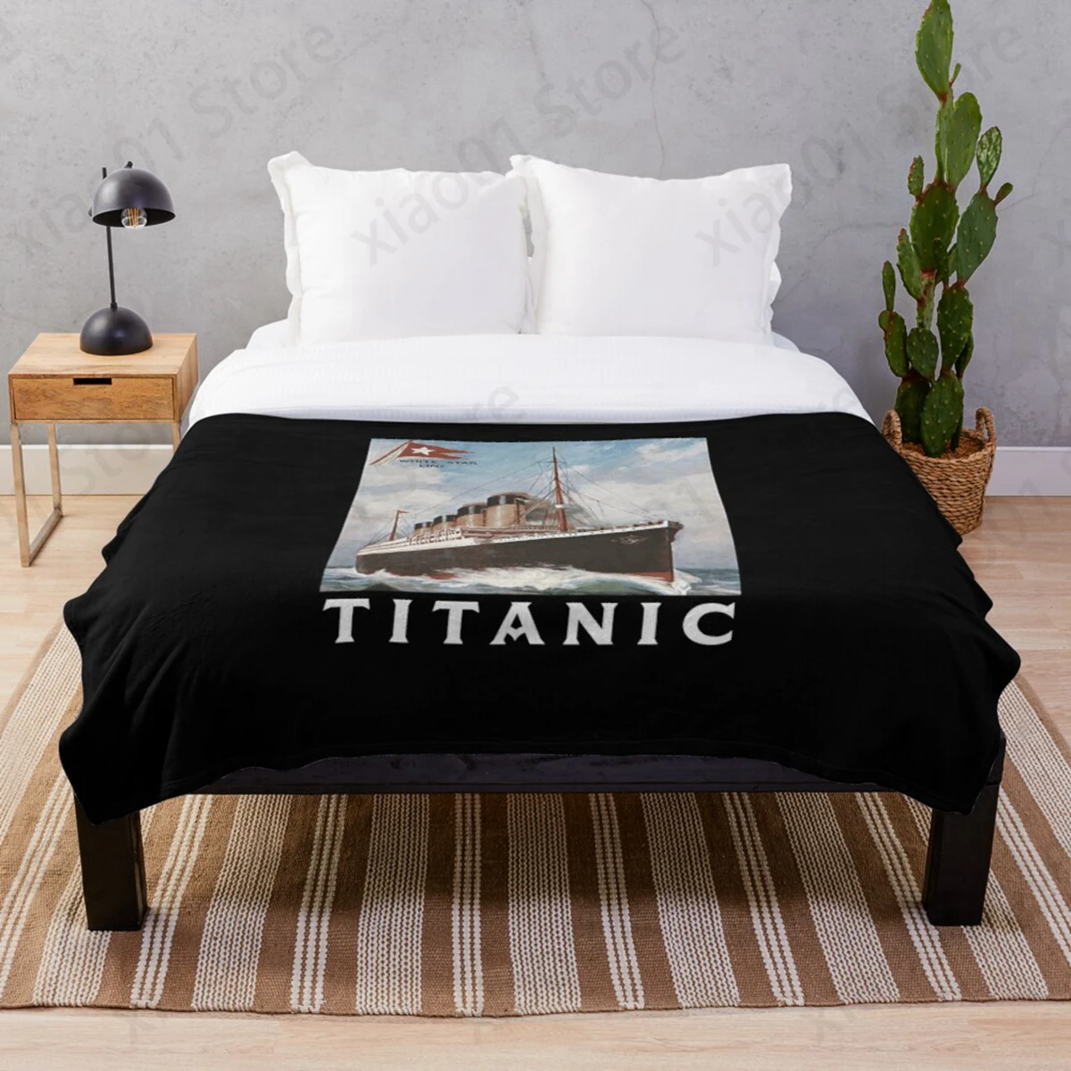 

Titanic Ship 1912 Atlantic Ocean Sink Sea Disaster Poster Throw Blanket Sherpa Bedspread Blanket Picnic wool soft Blankets