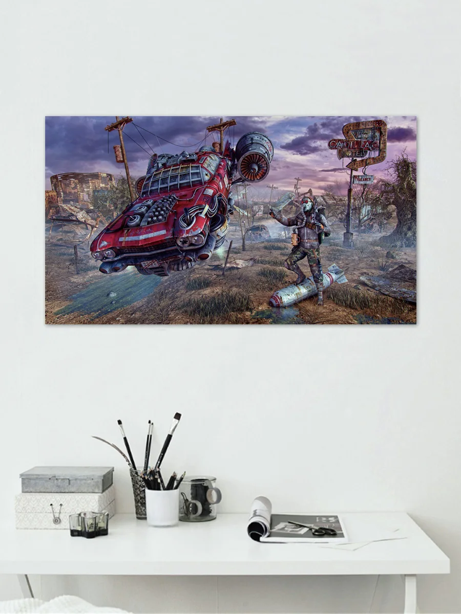 Крутые постеры с апокалиптическим фантастическим искусством летающей машины на стену, картинка для декора дома в стиле хоум-арта для гостиной комнаты. KL096.