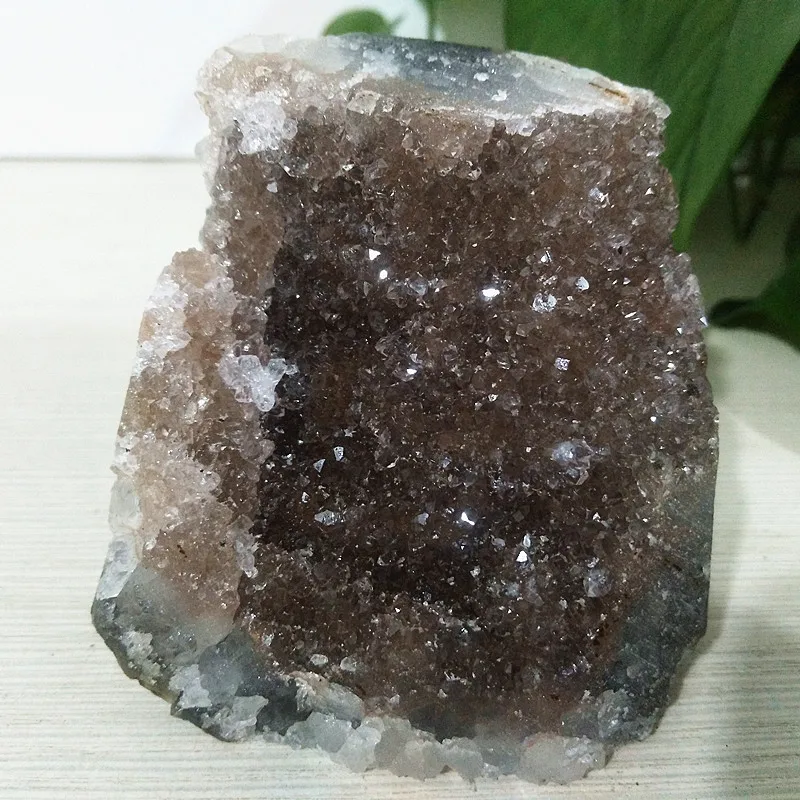 

Natural stone colorful amethyst geode crystal quartz cluster Raw stone mineral home decor display variety of color crystals