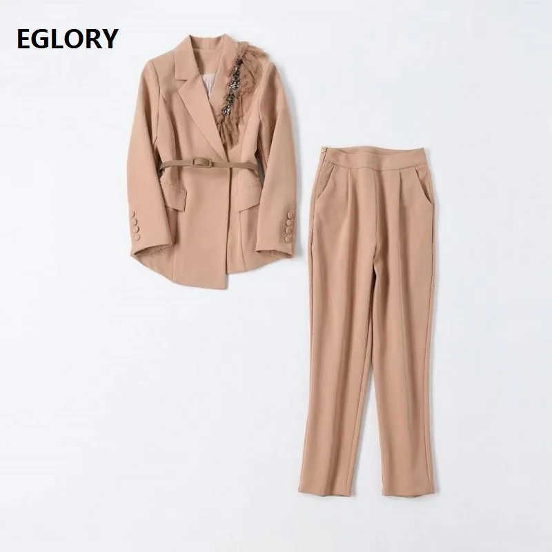 2 шт. Женский комплект из блейзера и облегающих брюк | Женская одежда