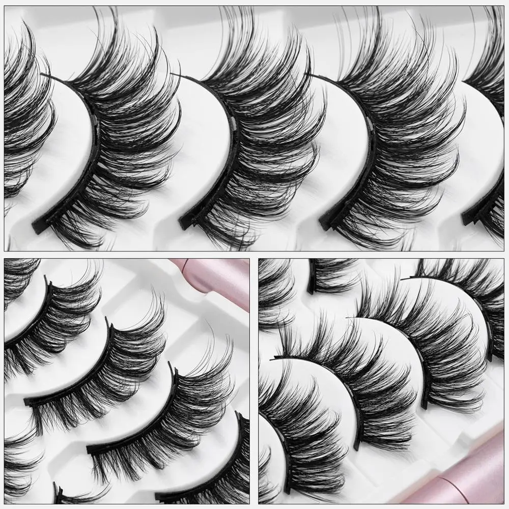 Набор Магнитных накладных ресниц 2/3/5 пар 5 магнитных водонепроницаемая подводка