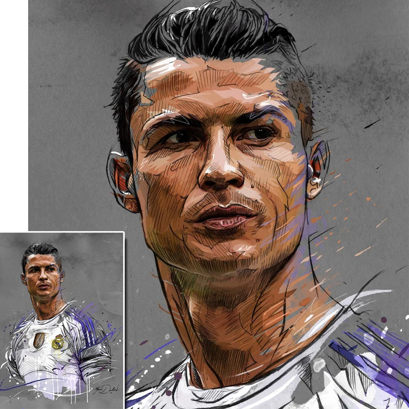 Плакат Maradona с изображением футбольной звезды на холсте HD Роналдо Бекхэм