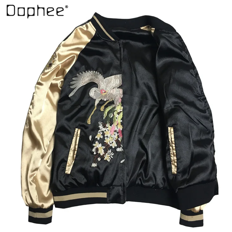 2021 демисезонная Двусторонняя куртка бомбер для женщин и мужчин винтажная BF