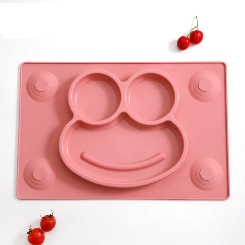 

No BPA Baby Dishes Silicone Infant Plate Bowls Kids Tableware Food Holder Tray Children Food Container Placemat for Baby Feeding