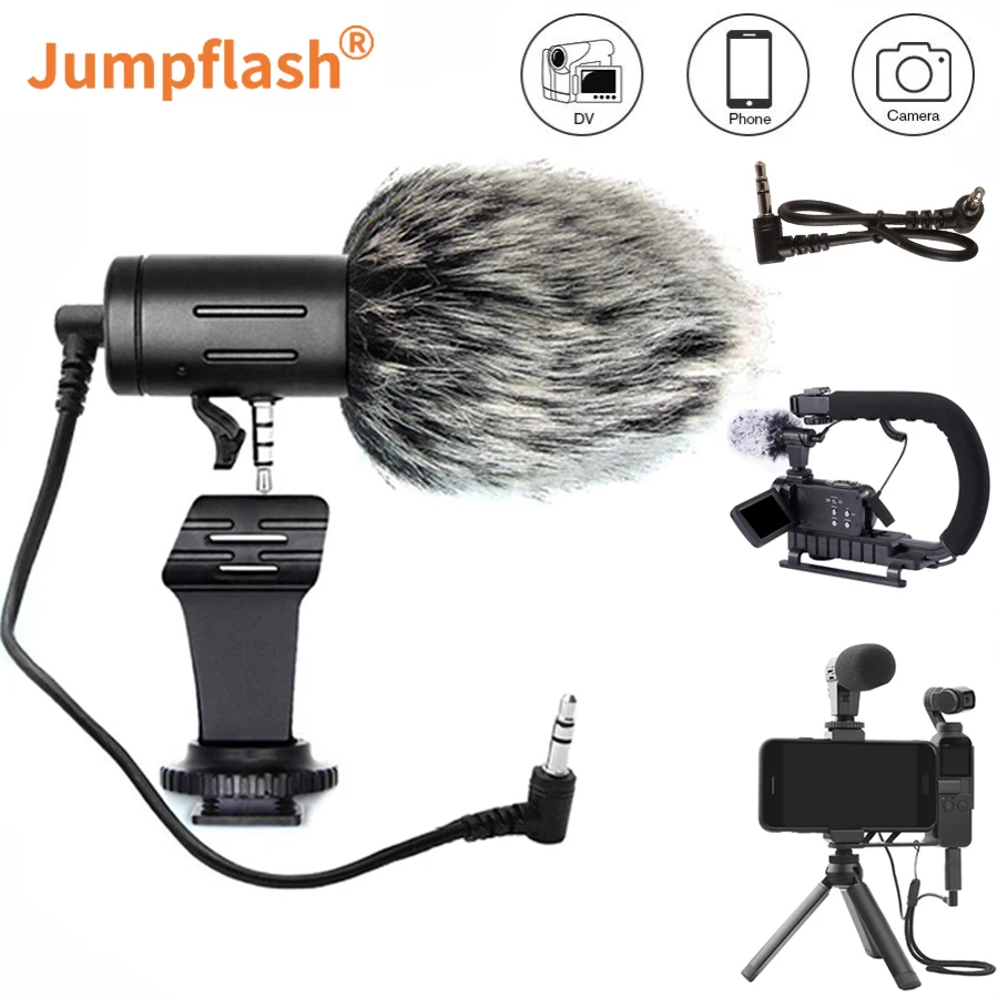 Конденсаторный микрофон Jumpflash 3 5 мм с муфтой Запись интервью для телефона
