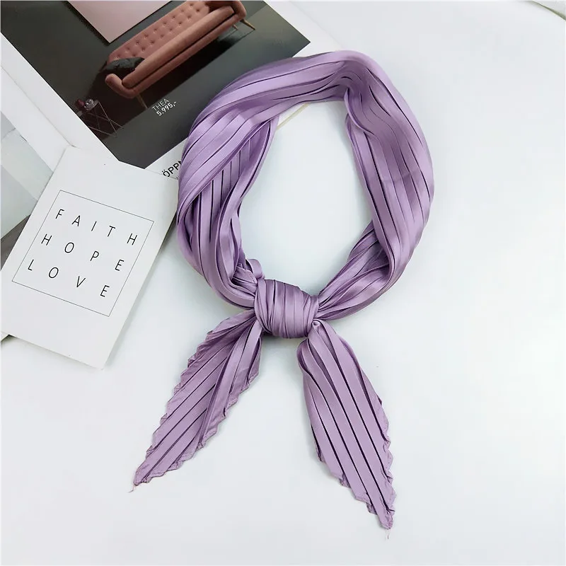 Color4 Новинка, сплошной цвет, черный, белый, красный, розовый, маленький квадратный саржевый Шелковый Атласный шейный шарф, женские шарфы-повязки для волос, Женские платки - Цвет: Color4