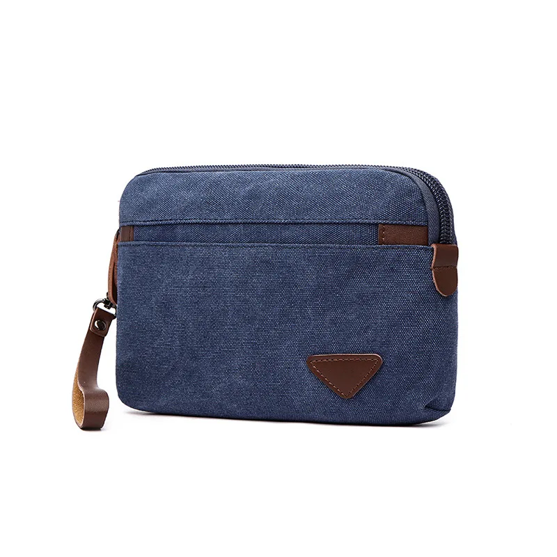 

2021 New Man Canvas Bag Top Quality Men's Wallet Coin Purse Multi-function Male Handbag Mobile Phone Bag Large Capacity Clutches