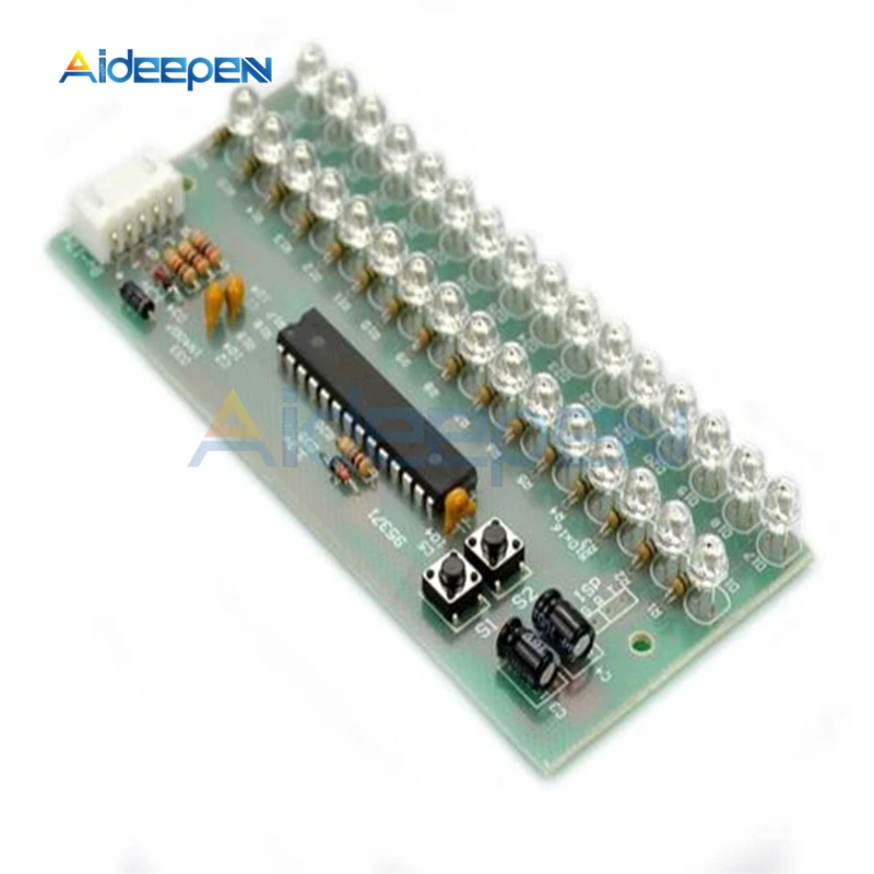 DC 8 V-12 V 16 Светодиодный двухканальный MCU Регулируемый Дисплей узор светодиодный VU измеритель уровня индикаторный усилитель аудио Музыка выравнивания модуль