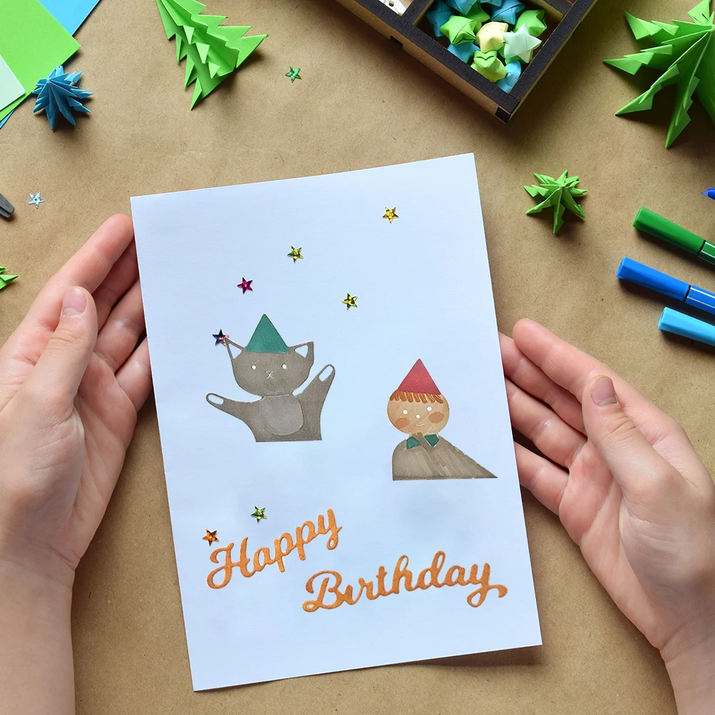 Металлический трафарет с изображением животных и кружева в форме людей для