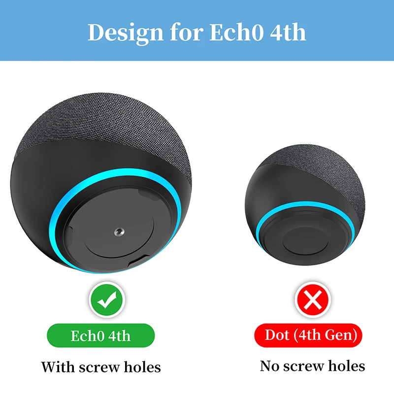 PlusAcc Wall Mount For Amazon Alexa Echo 4 4th Gen Space-Saving Solution Metal Outlet Stand for Smart Speakers Hide Messy Wires |