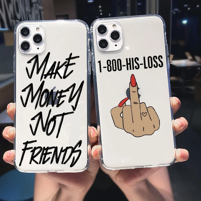 

Make Money Not Friends Kash Afro Black Girl Fundas Phone Case for iPhone 11 12 Pro Max SE 2020 6 6s 7 8 Plus XR X Silicone Cover