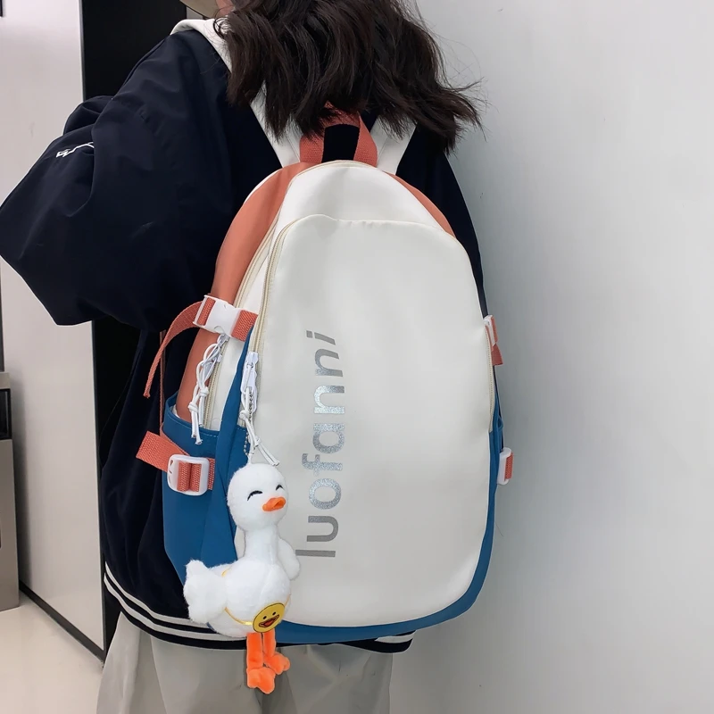 Новый школьный ранец EST в стиле пэчворк для девочек, женский водонепроницаемый нейлоновый дорожный рюкзак через плечо для книг, Модный женс...