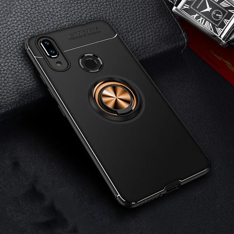 Black and rose gold Чехол для huawei mate 30 Pro Nova 5T 4 5 P20 P30 Lite 3i 3e P Smart Plus Honor 20 8X 9X чехол силиконовый с кольцом для пальца магнитный держатель - Цвет: Black and rose gold