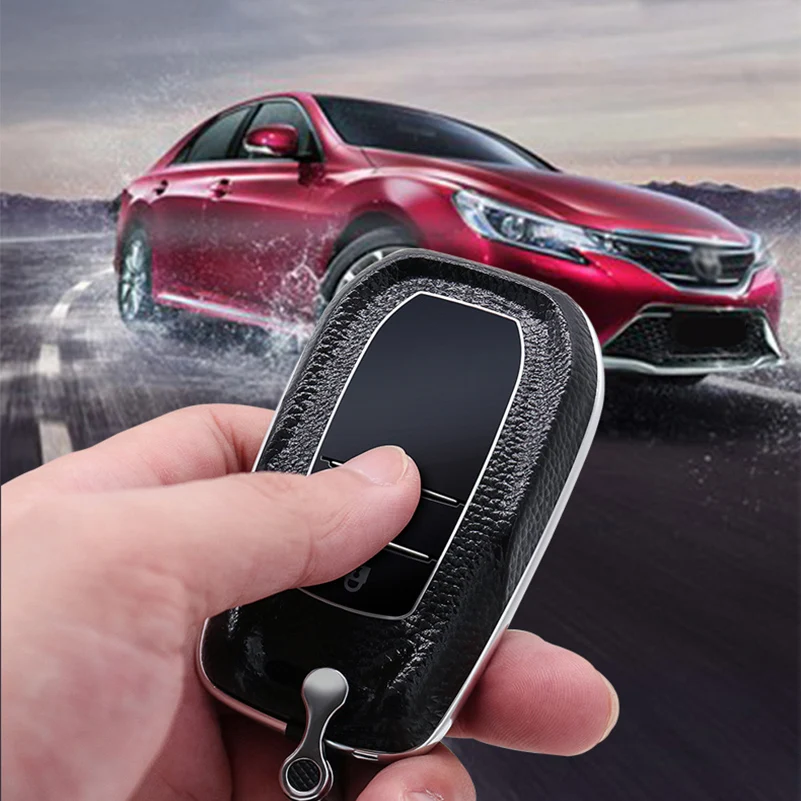 

1Pcs Car Leather Shell Case Cover Holder Fit For Toyota Camry Highlander Prado Remote Smart Key Bag Keychain Keyring