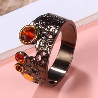 classic creative gun black crown ring exquisite charm women inlay zircon ring fashion personality womens birthday party ring