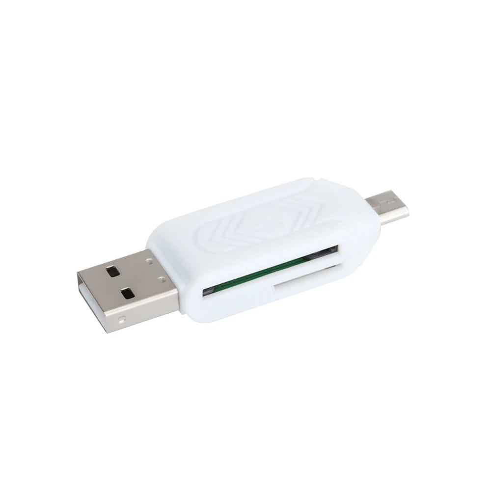 Многофункциональный кардридер USB A Micro 2-в-1 OTG Поддержка SD/TF карт для телефона ПК