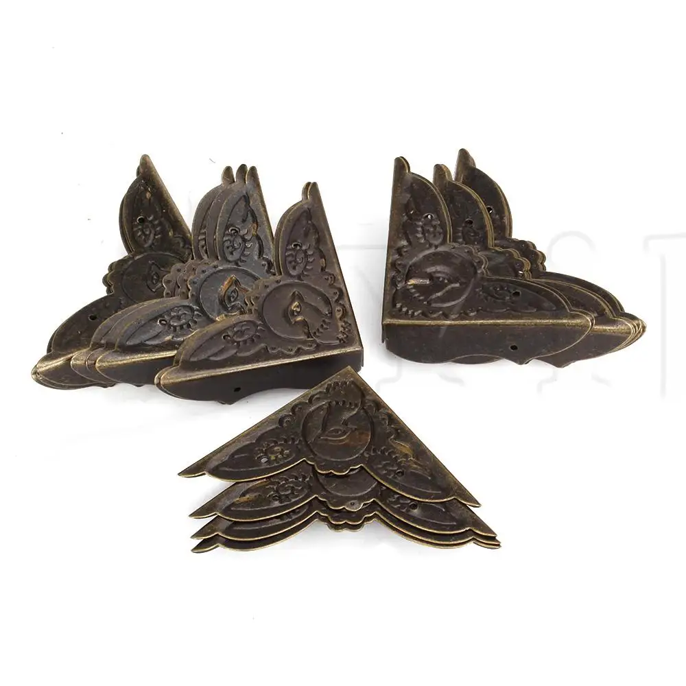 

20pcs Vintage Bronze Desk Edge Cover Box Corner Protector 52x15mm Iron