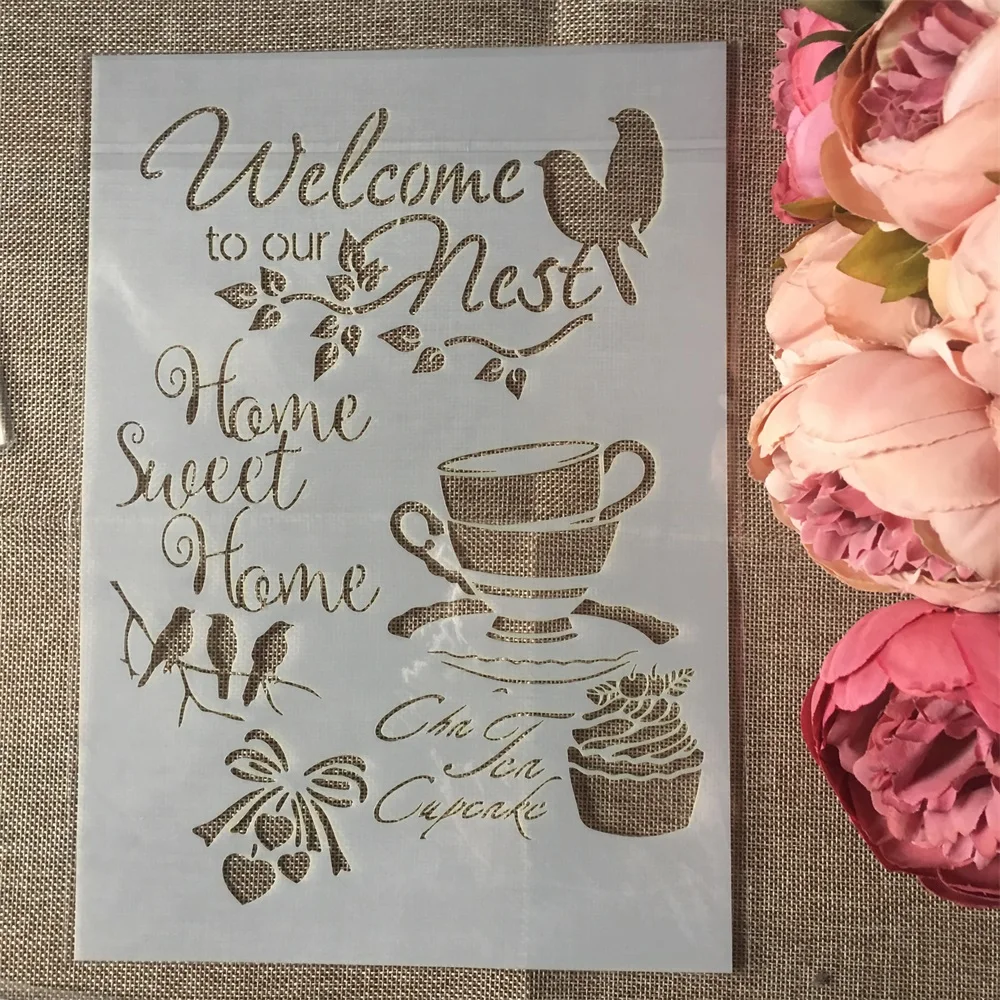 4 шт./компл. А4 Животные Сова птица DIY трафареты для многослойной живописи