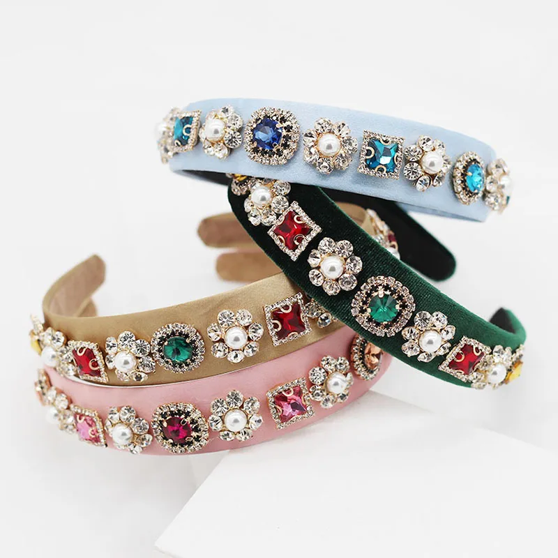 Изысканная Роскошная жемчужная Хрустальная лента для волос повязка на голову
