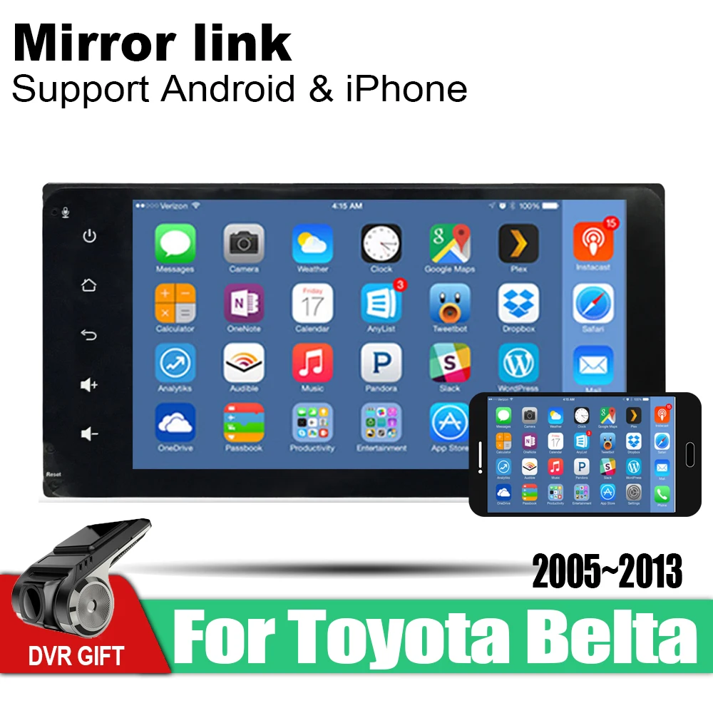 Автомобильная Мультимедийная GPS-навигация ZaiXi 2 din Android для Toyota Belta Limo Вьетнам Yaris 2005
