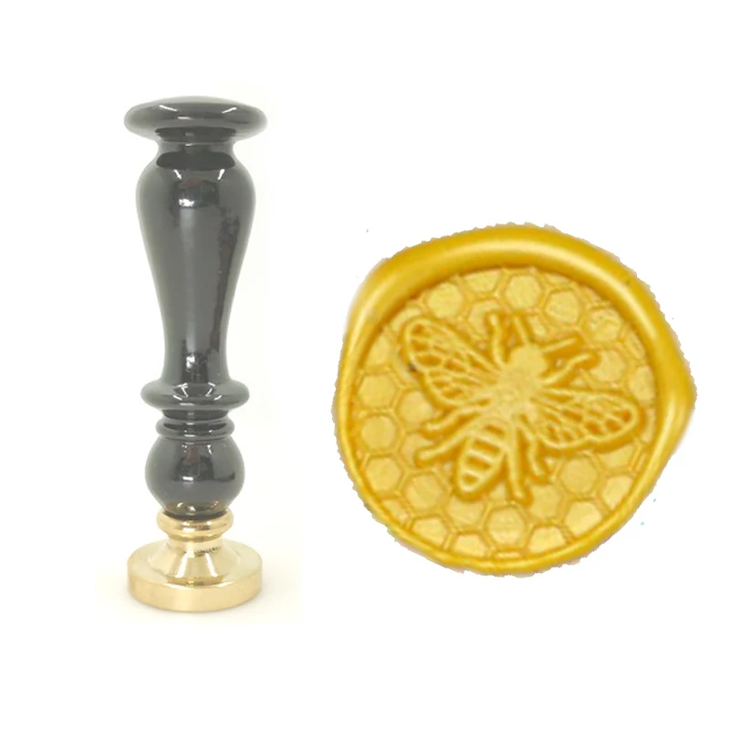 

lovely Natural Bee Wax Stamp Exquisite Paint black handle,DIY Ancient Seal Retro Stamp,Personalized Stamp Wax Seal High Quality1