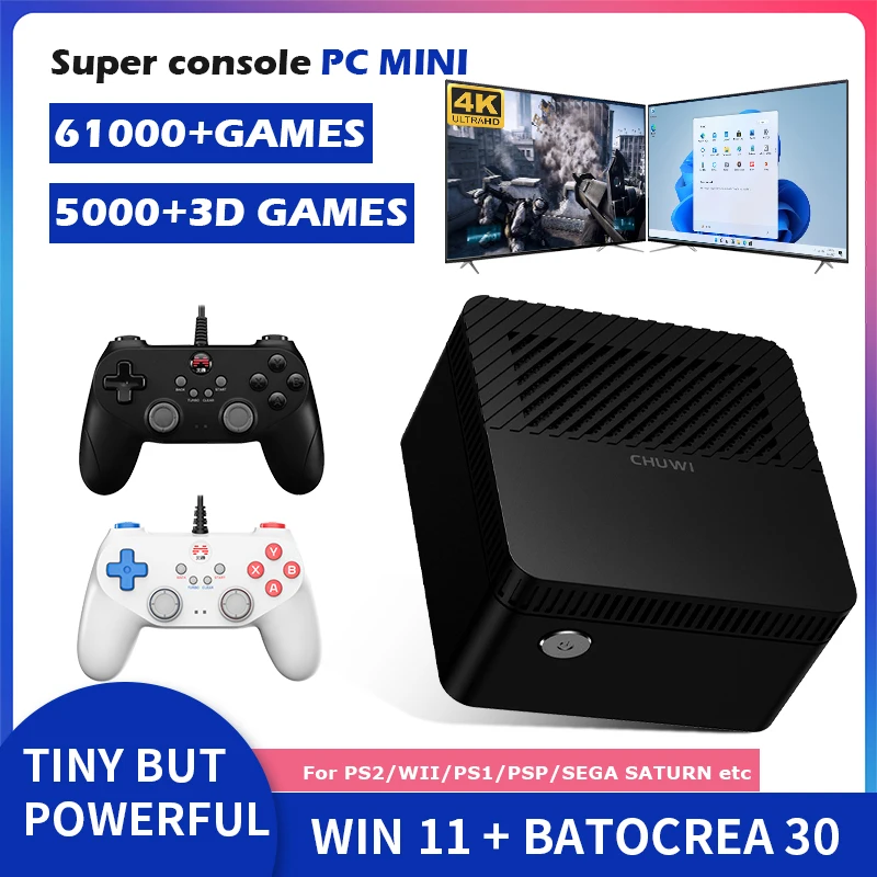

Retro Video Game Consoles Super Console X PC Mini Box Windows 11 For PS2/WII/SS/PS1/MAME/DC/N64/NAOMI/GAME CUBE With 61000+Games