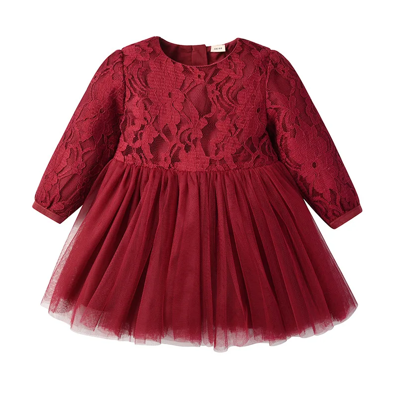 

2020 Spring and Autumn 0-2 yrs Baby Clothing Floral Lace Lovely Princess Newborn Baby tutu Dress Infant Dresses Vestido Infantil
